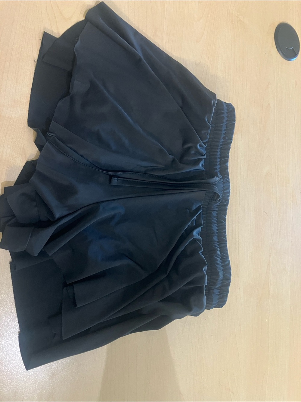 btween Black Layered Elastic Waist Skort